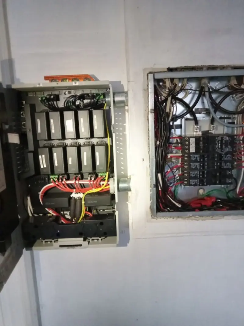 Electrical panel upgrade completed for Security Camera Wiring in Lenexa